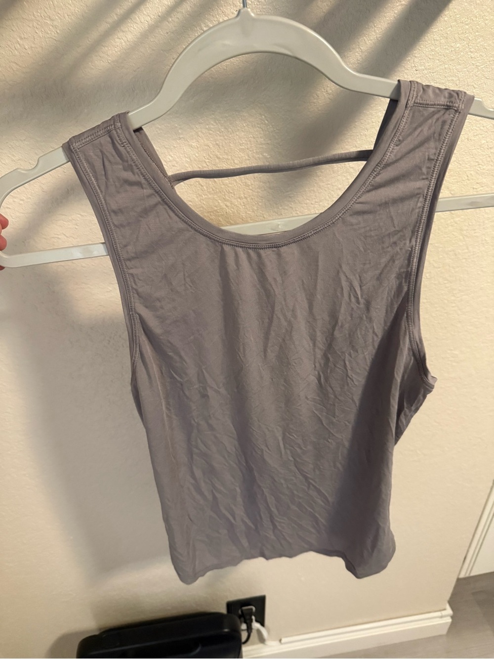 Lululemon Gathered Open Back Tank Top Grey Titanium Size 4 Ruched Strappy